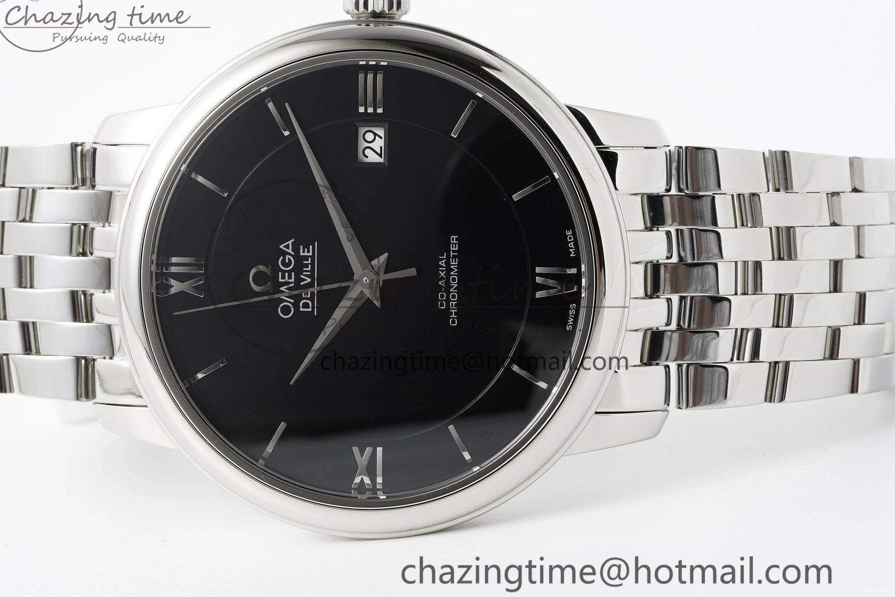 0502 De Ville SS TWF 1:1 Best Edition Black Dial on SS Bracelet MIYOTA Unisex 7835
